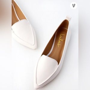 Lulu’s Pointed Toe Emmy White Loafers
